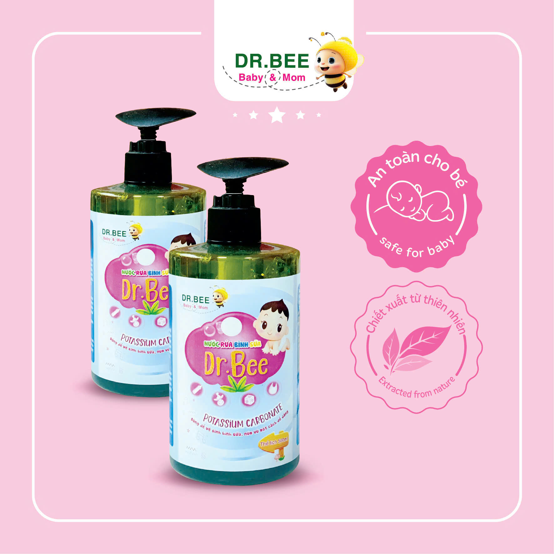 Nước rửa bình sữa Dr.Bee